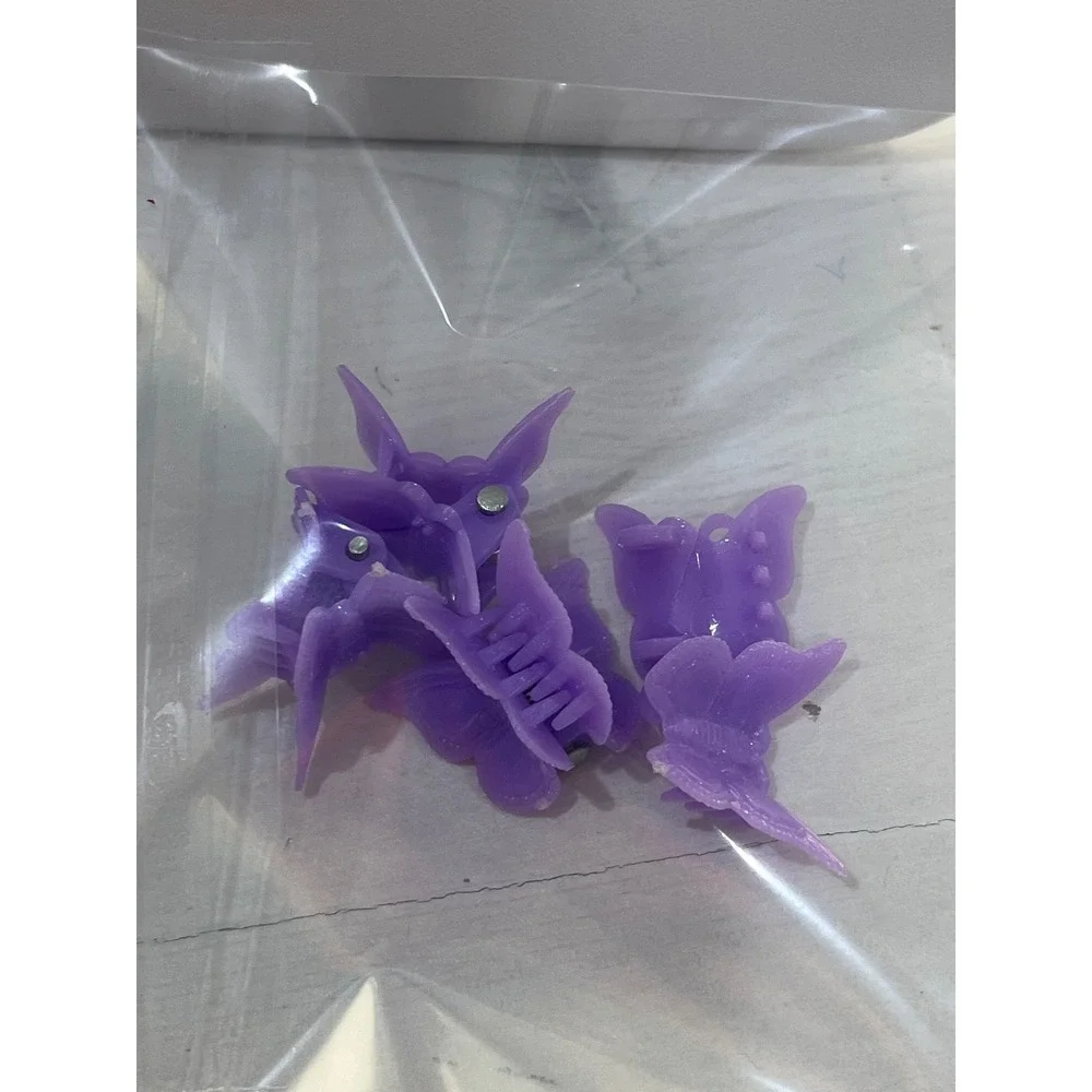Purple Rhinestone Tiara Comb Butterfly‎ Necklace Hair Clips princess